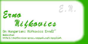 erno mifkovics business card